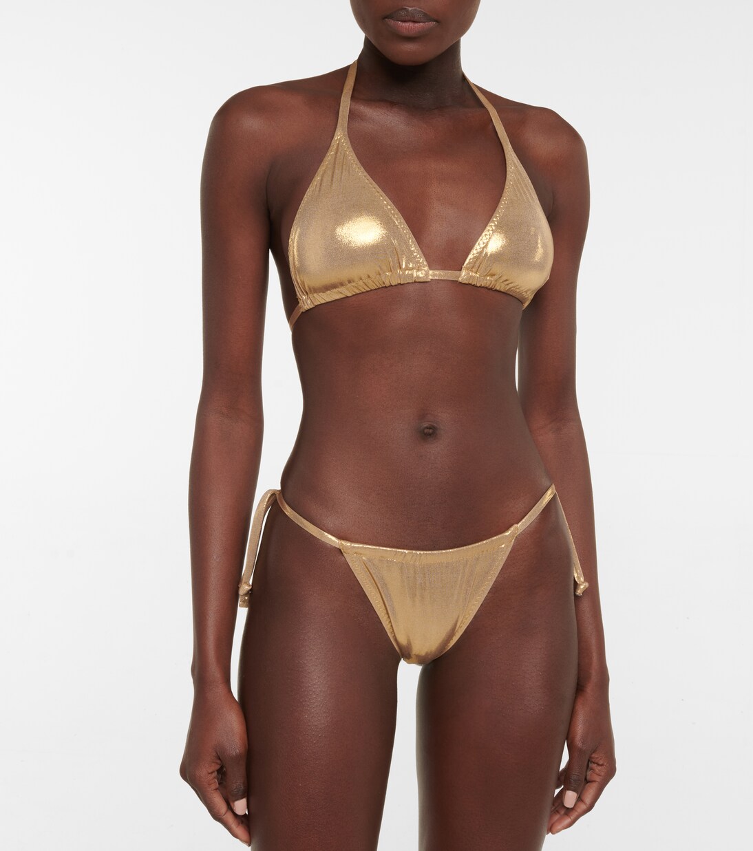 Haut de bikini triangle en lamé | Norma Kamali