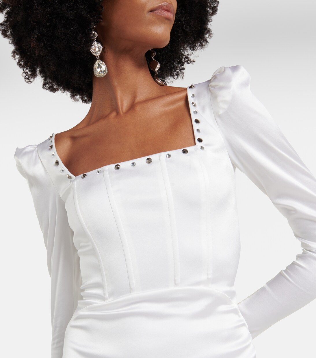 Robe longue en soie mélangée | Alessandra Rich