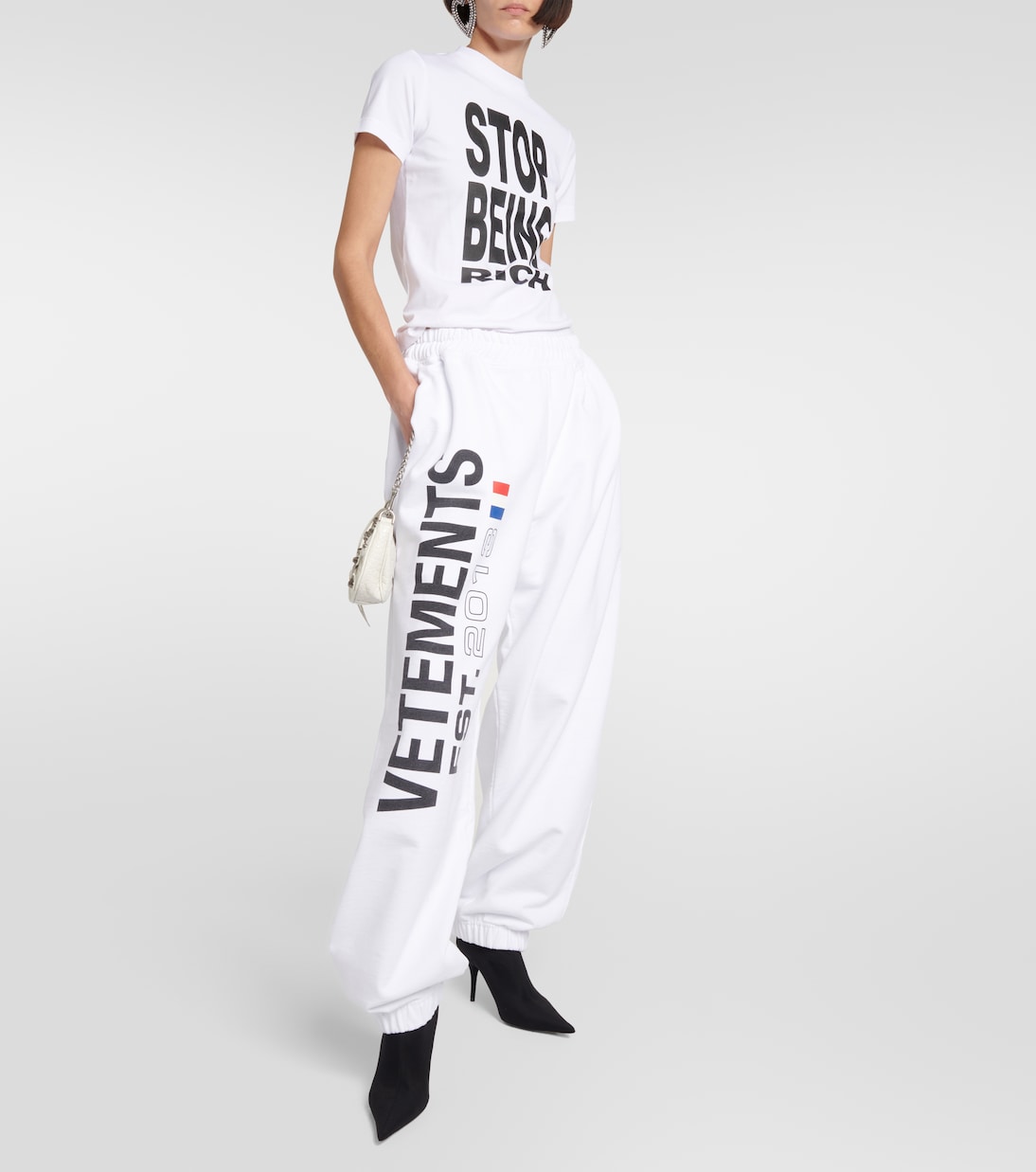 Pantalones en mezcla de algodón con logo | Vetements