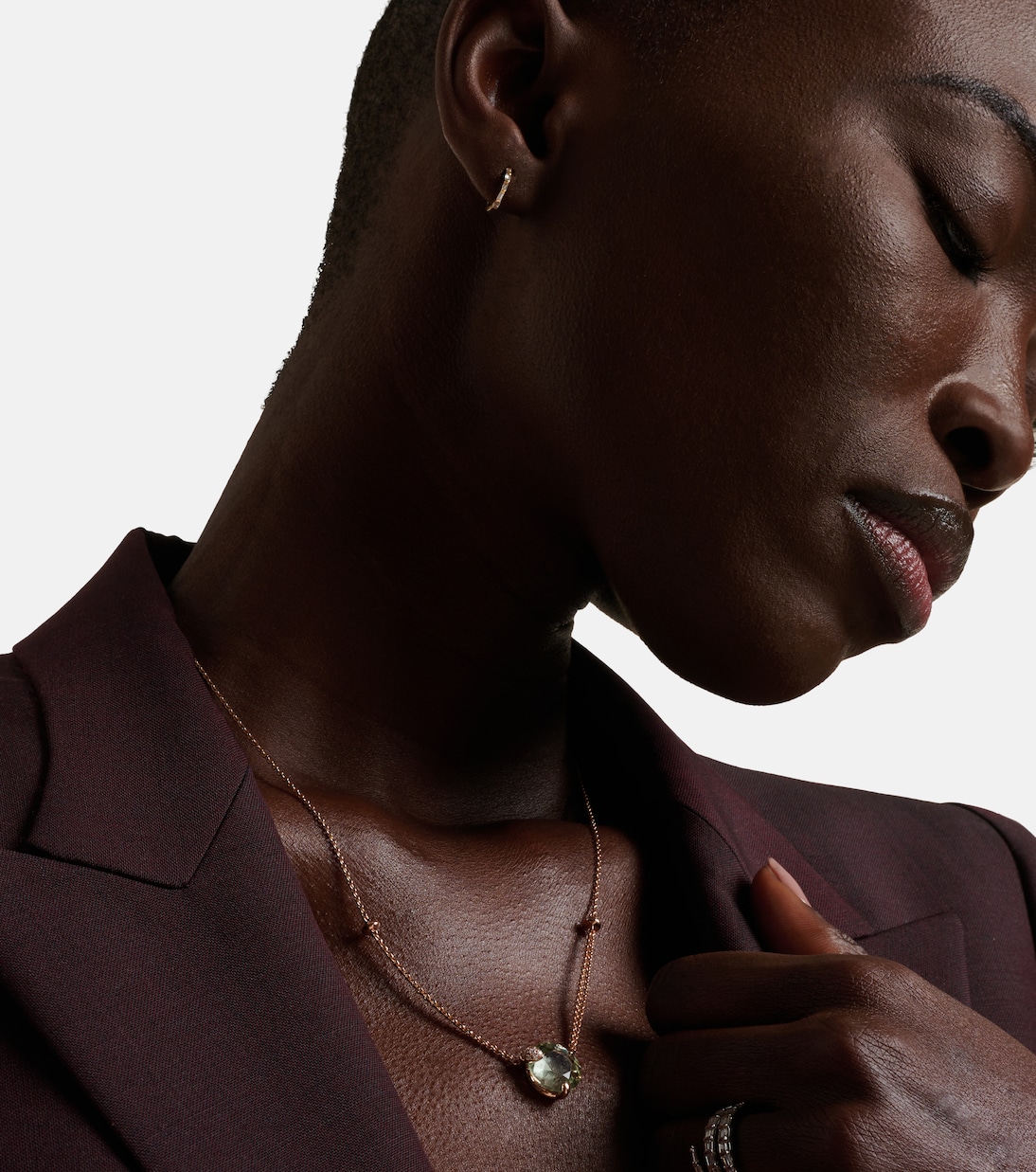 18kt rose gold necklace with prasiolite and diamonds  | Bucherer Fine Jewellery