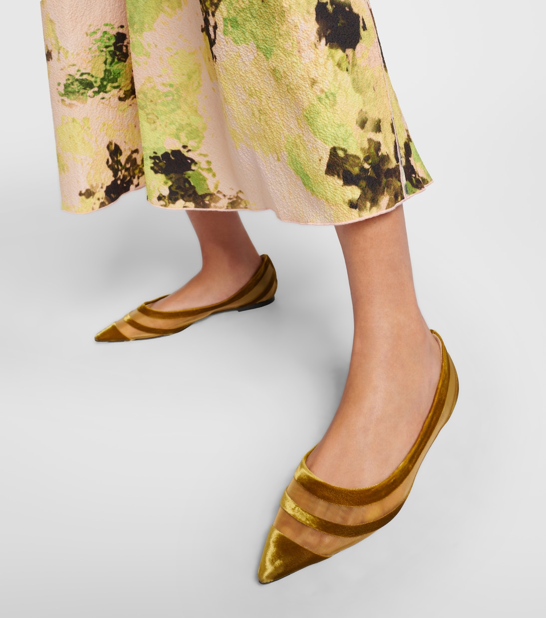 Love velvet-trimmed ballet flats | Jimmy Choo