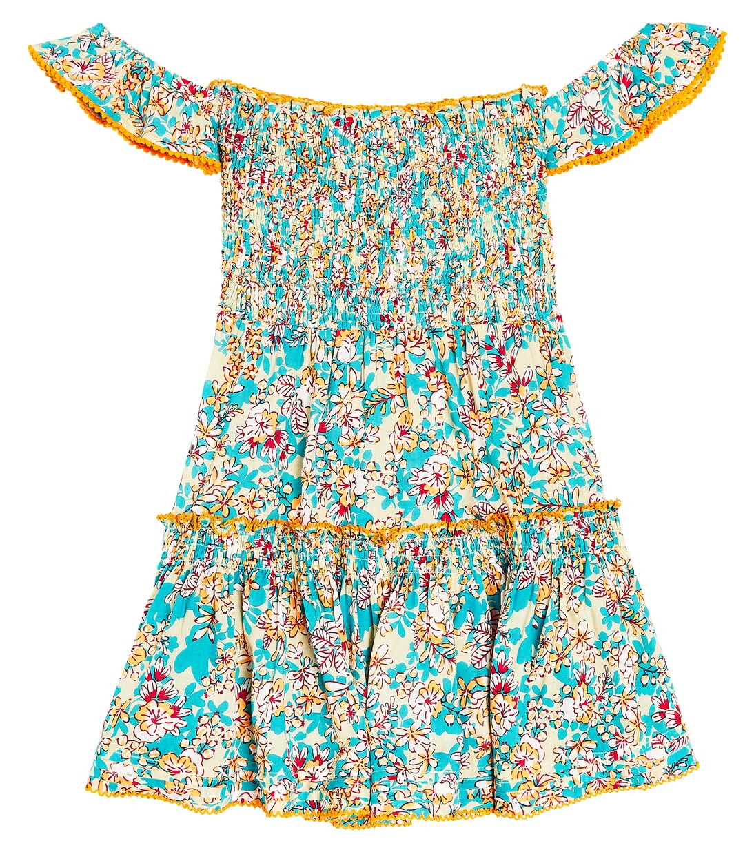 Aurora floral off-shoulder dress | Poupette St Barth Kids