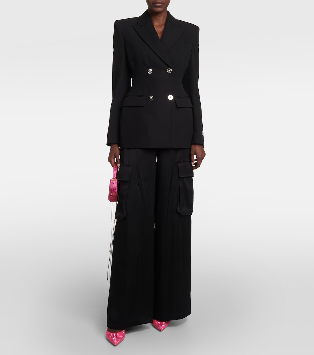 Verzierte Slingback-Pumps aus Satin | Rene Caovilla