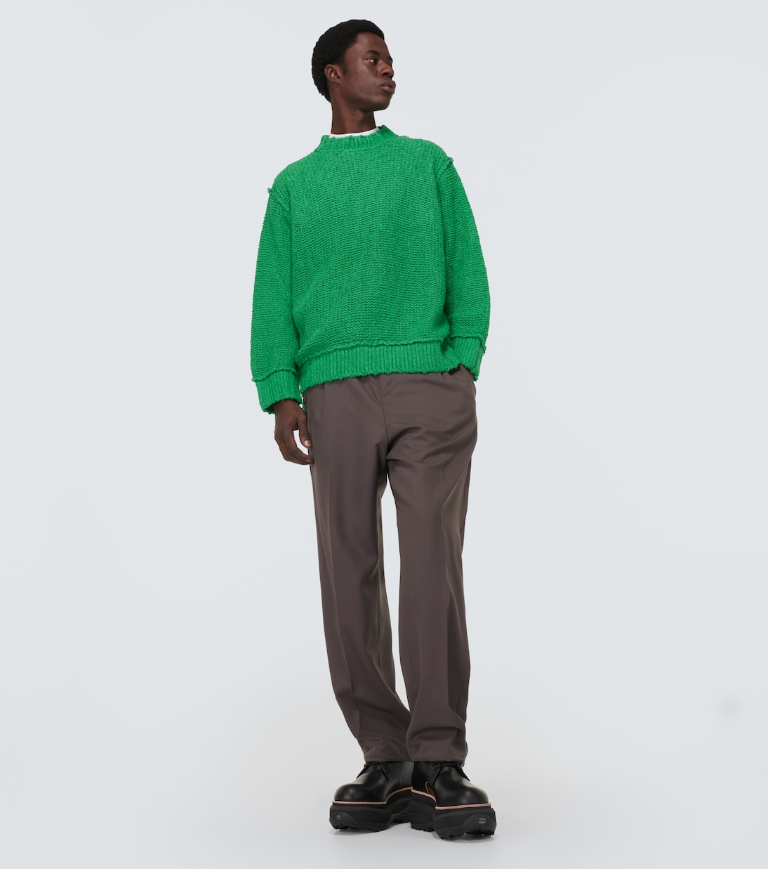 Distressed cotton sweater | Sacai