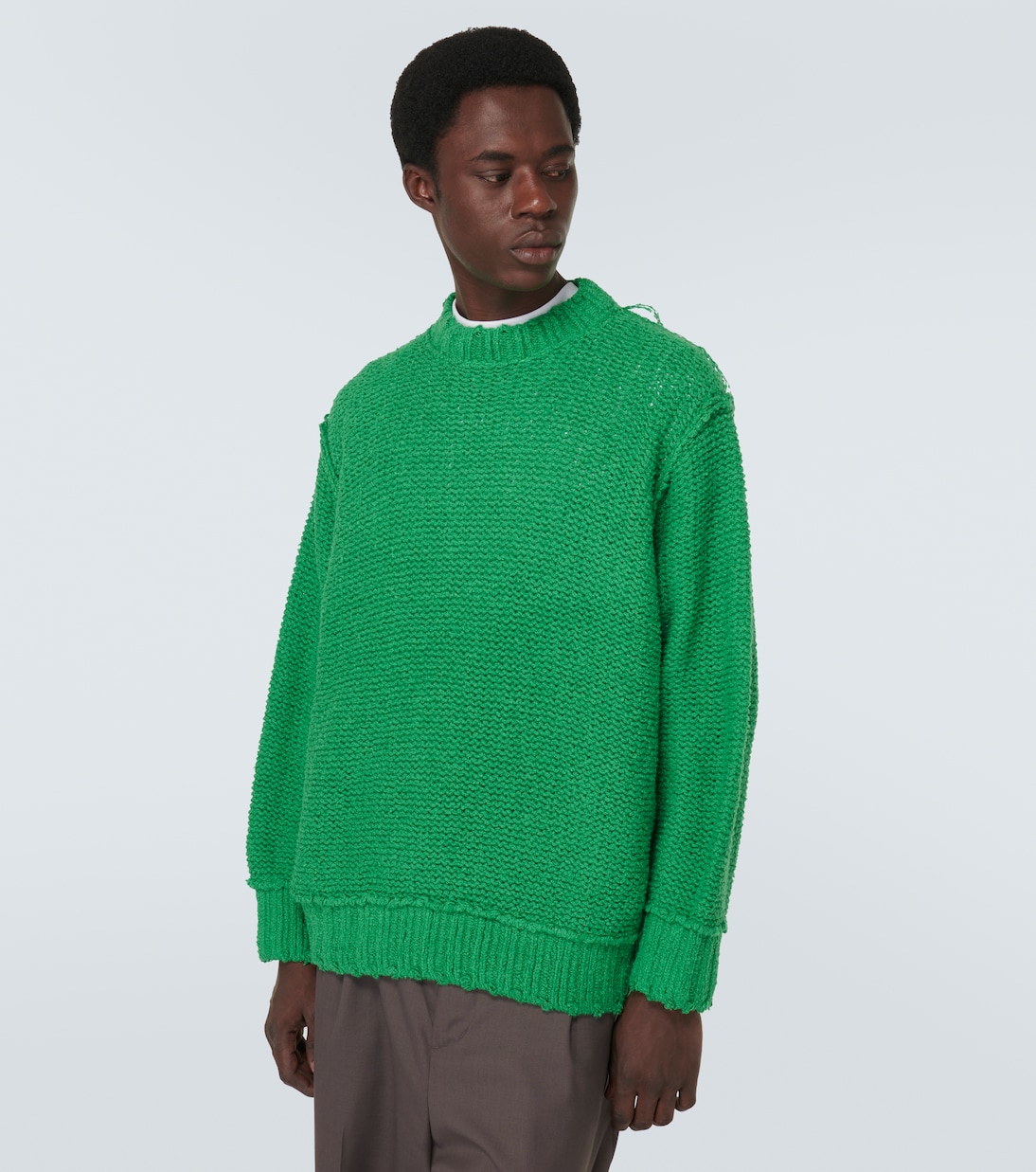 Distressed cotton sweater | Sacai
