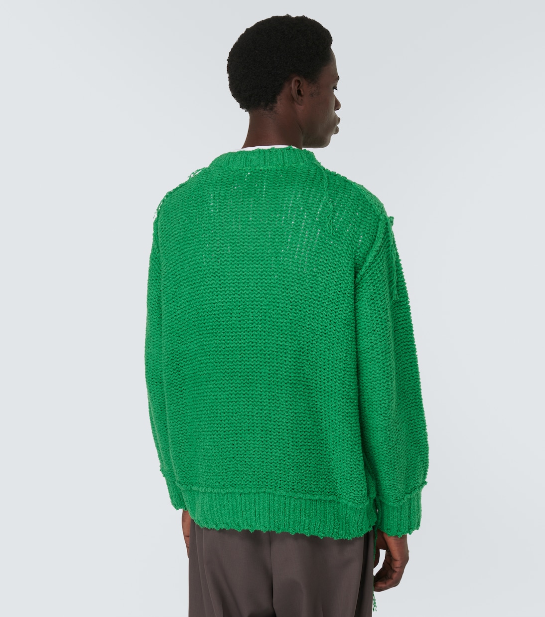 Distressed cotton sweater | Sacai