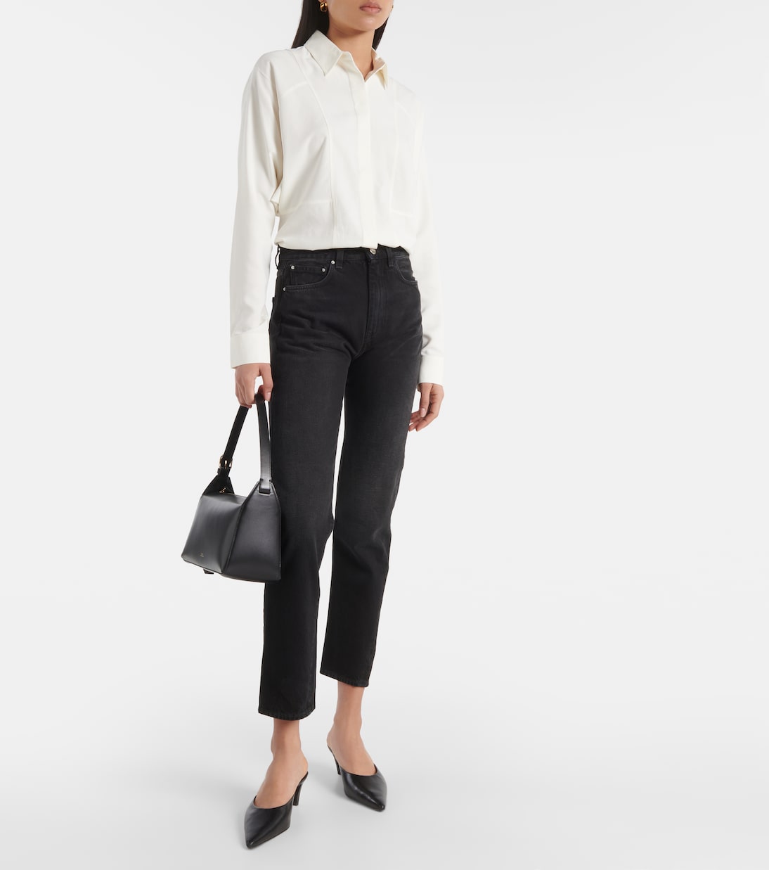 Jean raccourci à taille mi-haute | Toteme