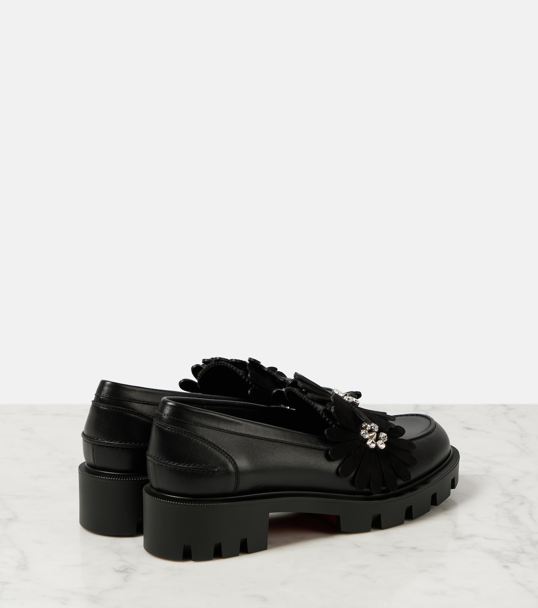 Flora Moc embellished leather loafers | Christian Louboutin