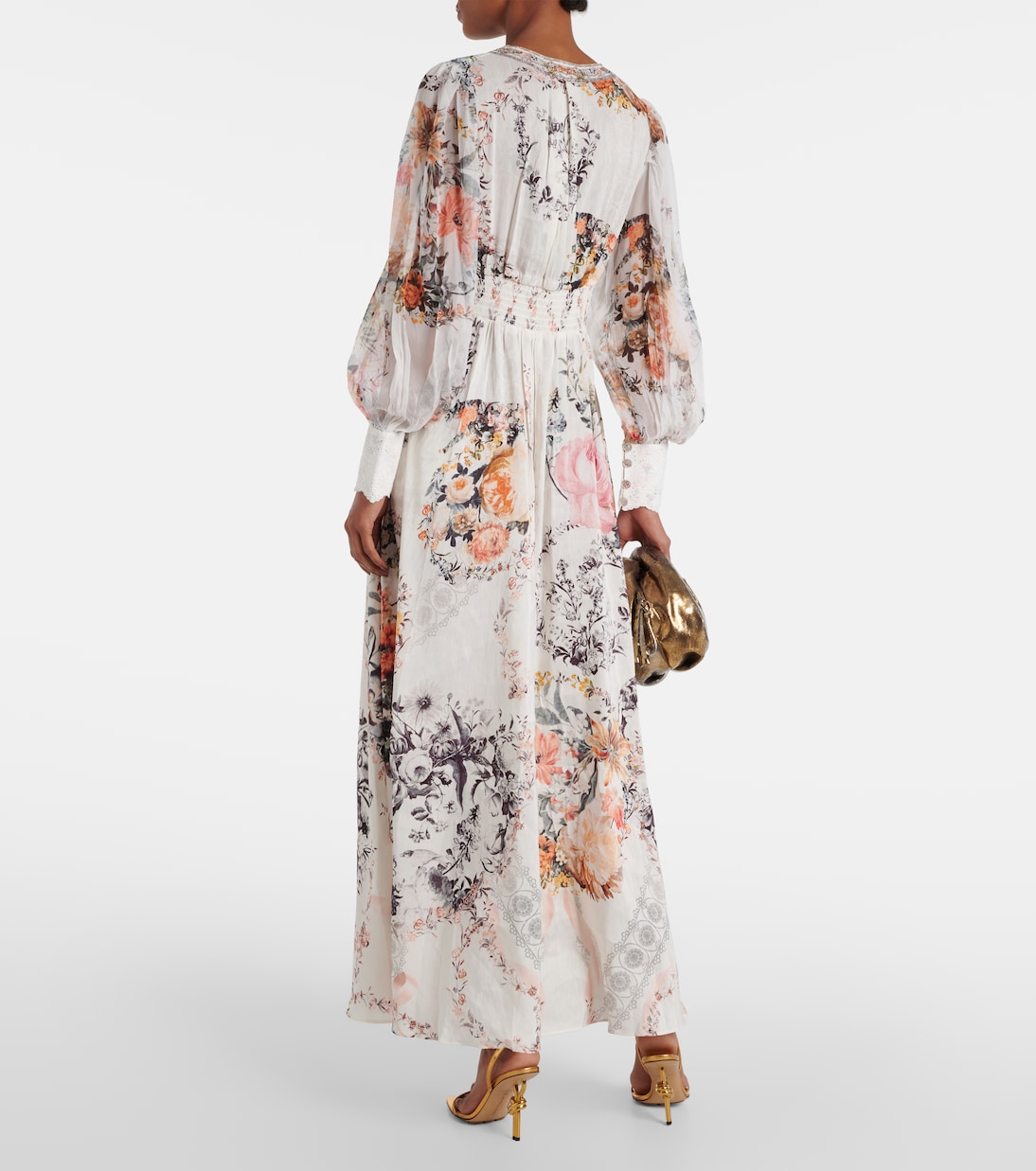 Bedrucktes Maxikleid aus Leinen und Seide | Camilla