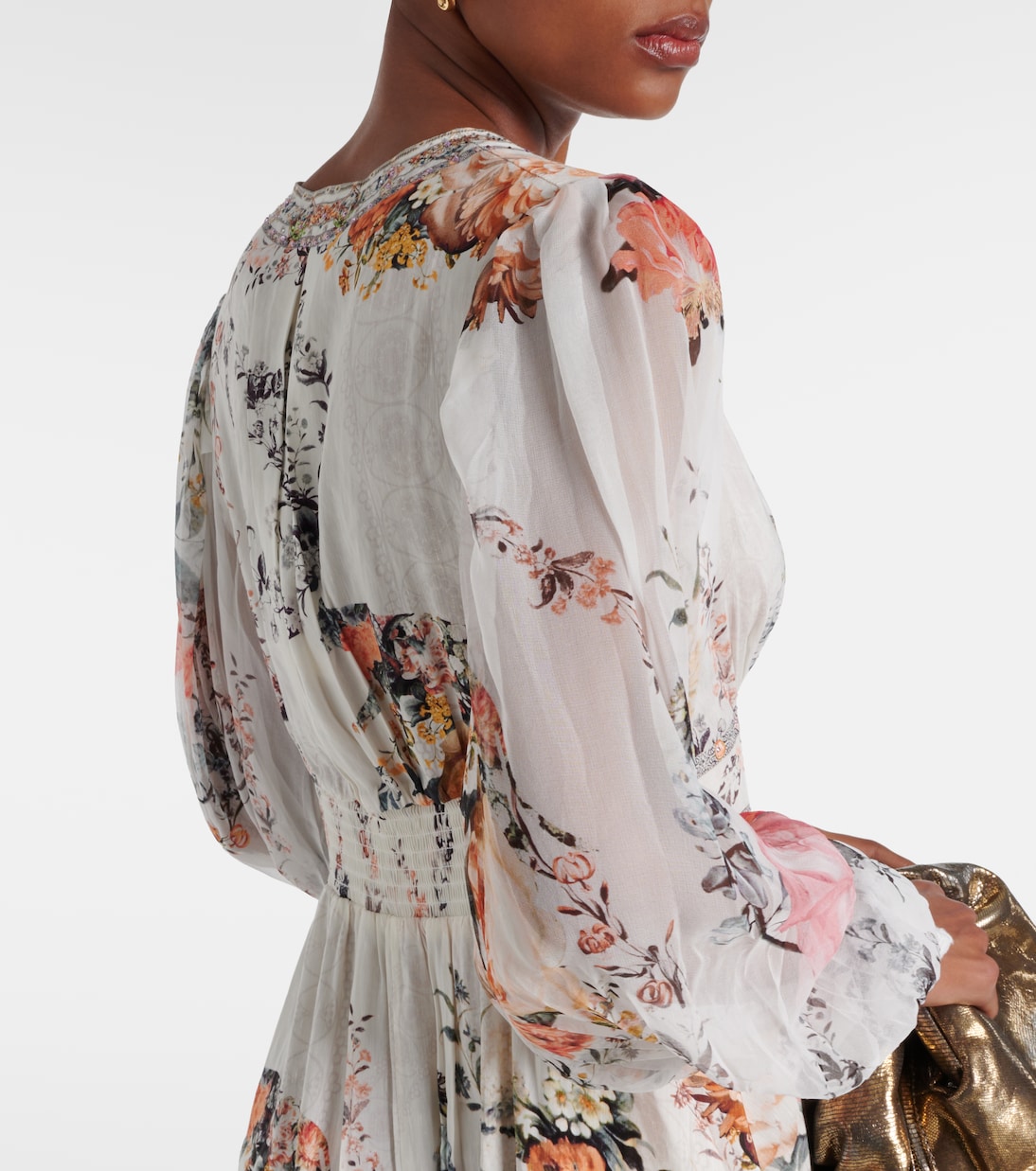 Bedrucktes Maxikleid aus Leinen und Seide | Camilla