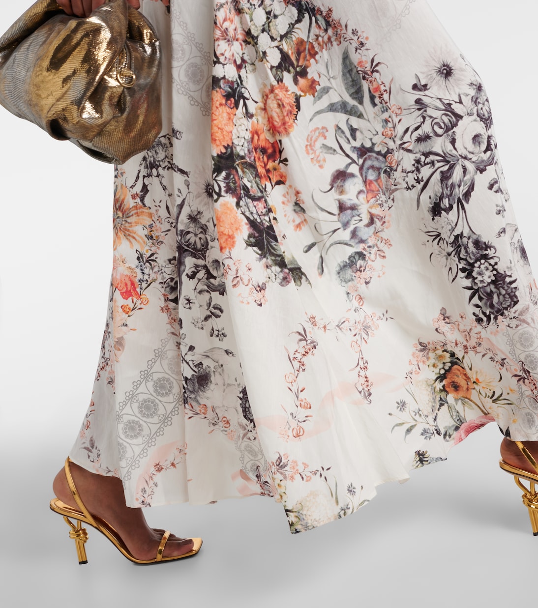 Bedrucktes Maxikleid aus Leinen und Seide | Camilla