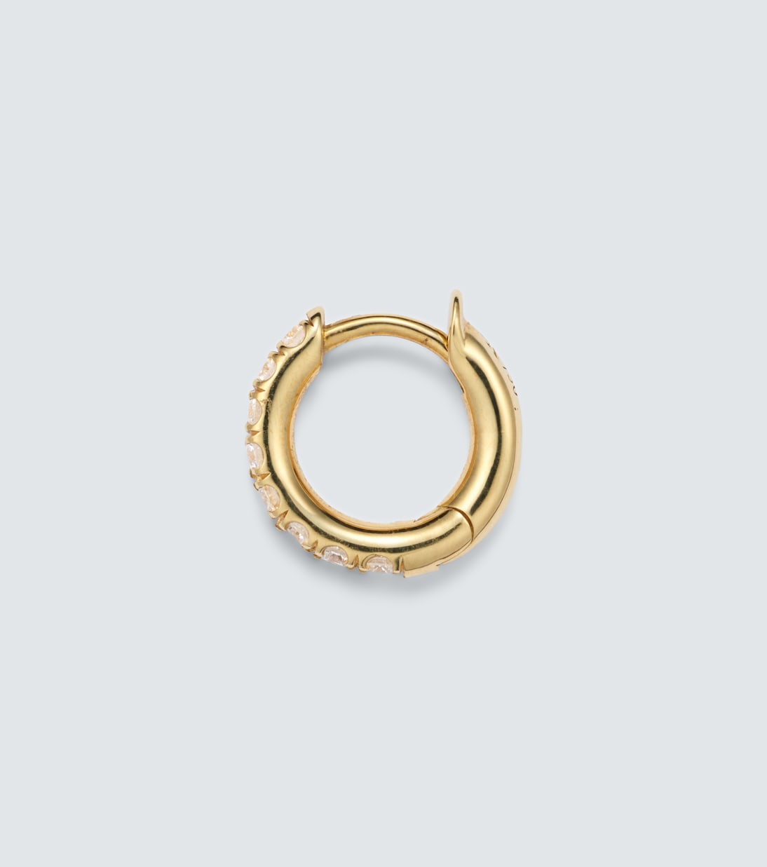 Micro Hoop Mini 18kt gold (750/1000) single earring with diamonds | Spinelli Kilcollin