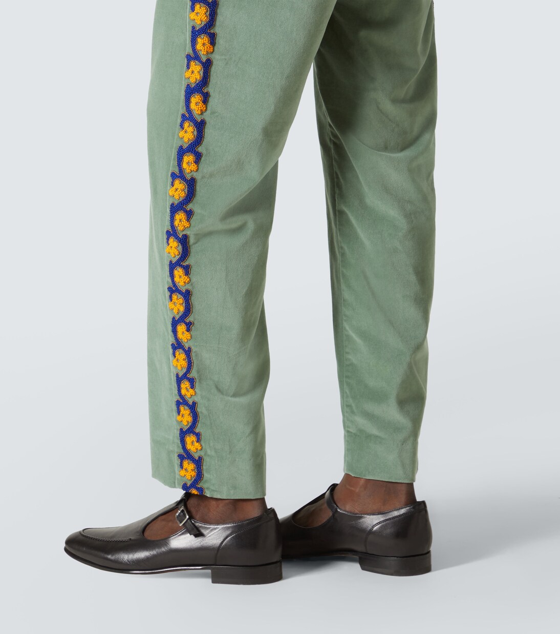 Oberon cotton velvet straight pants | Bode