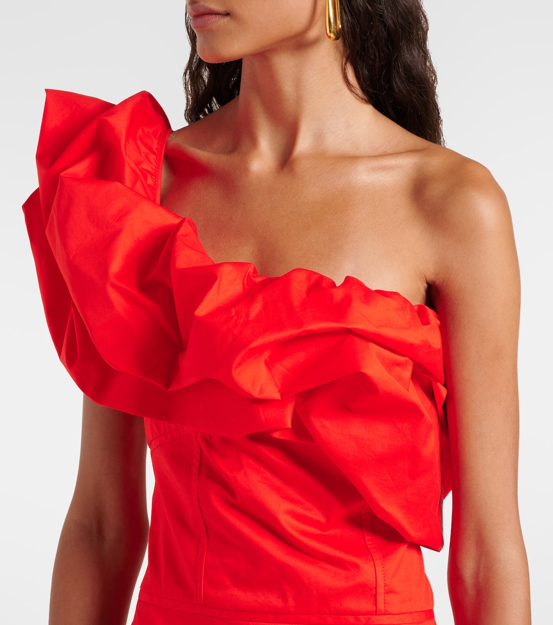 One-Shoulder-Robe aus Popeline | Johanna Ortiz