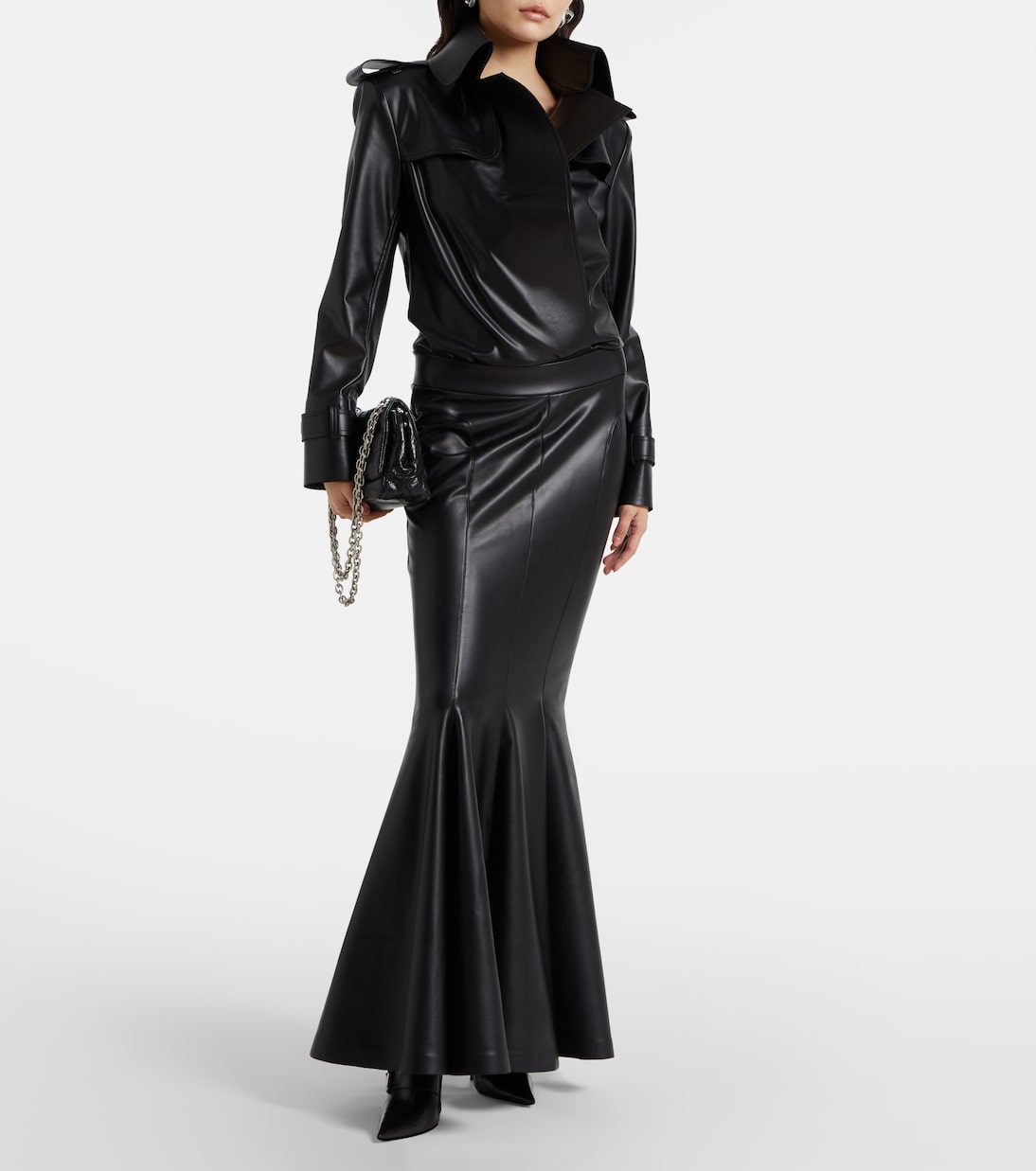 Maxirock aus Lederimitat | Norma Kamali