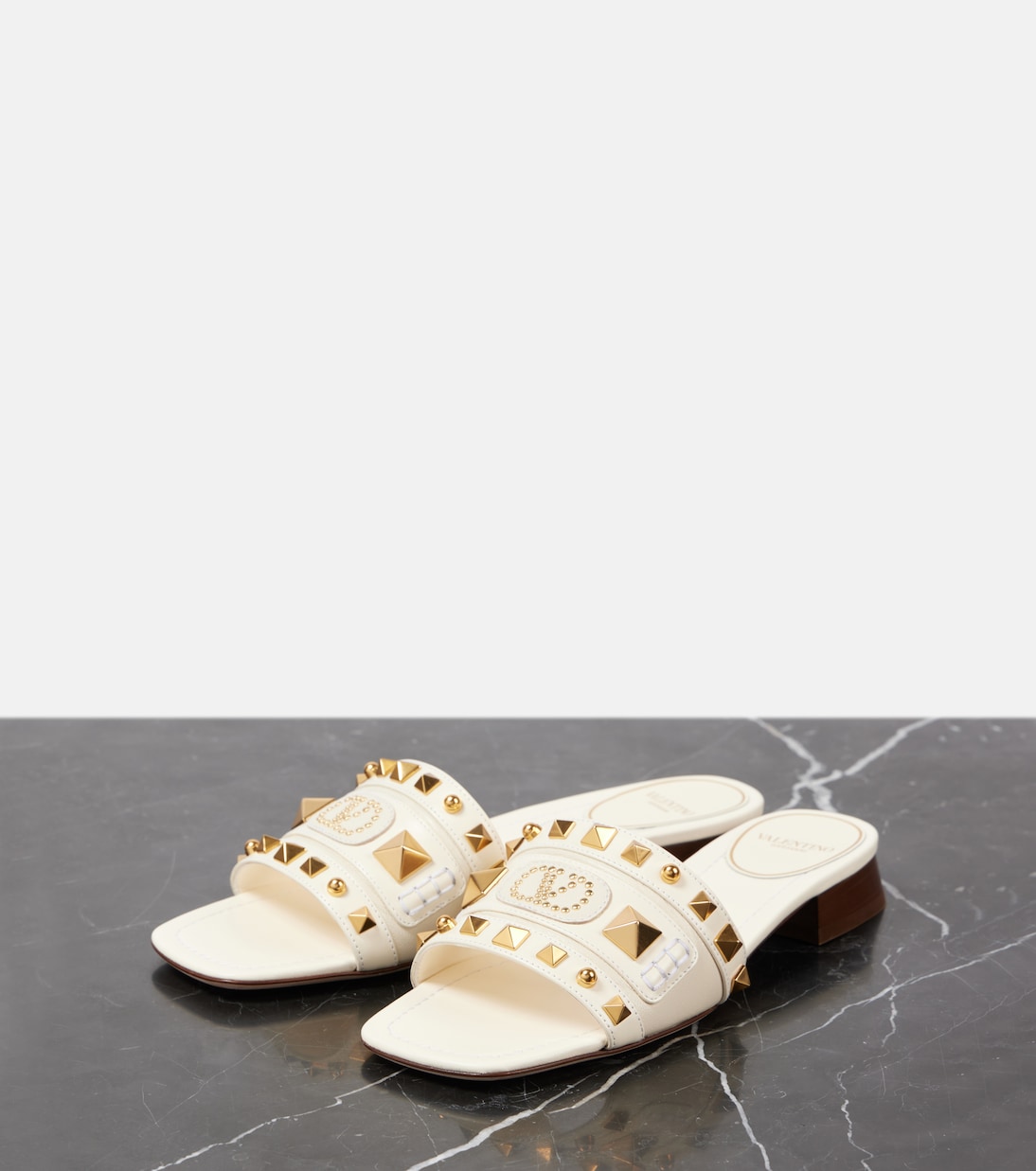 Plaster Caster studded leather slides | Valentino Garavani