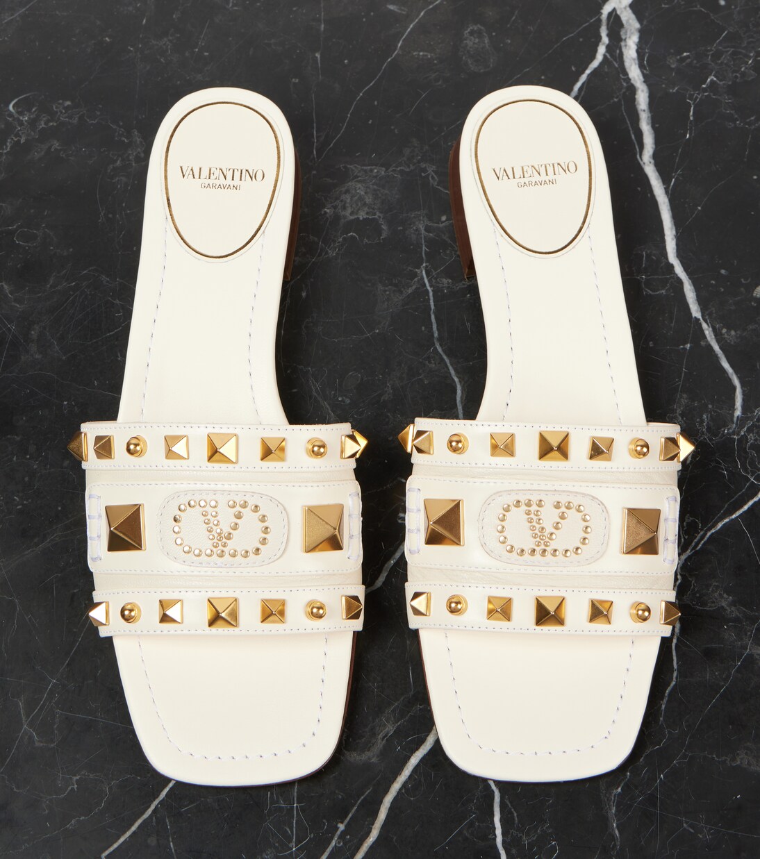 Plaster Caster studded leather slides | Valentino Garavani