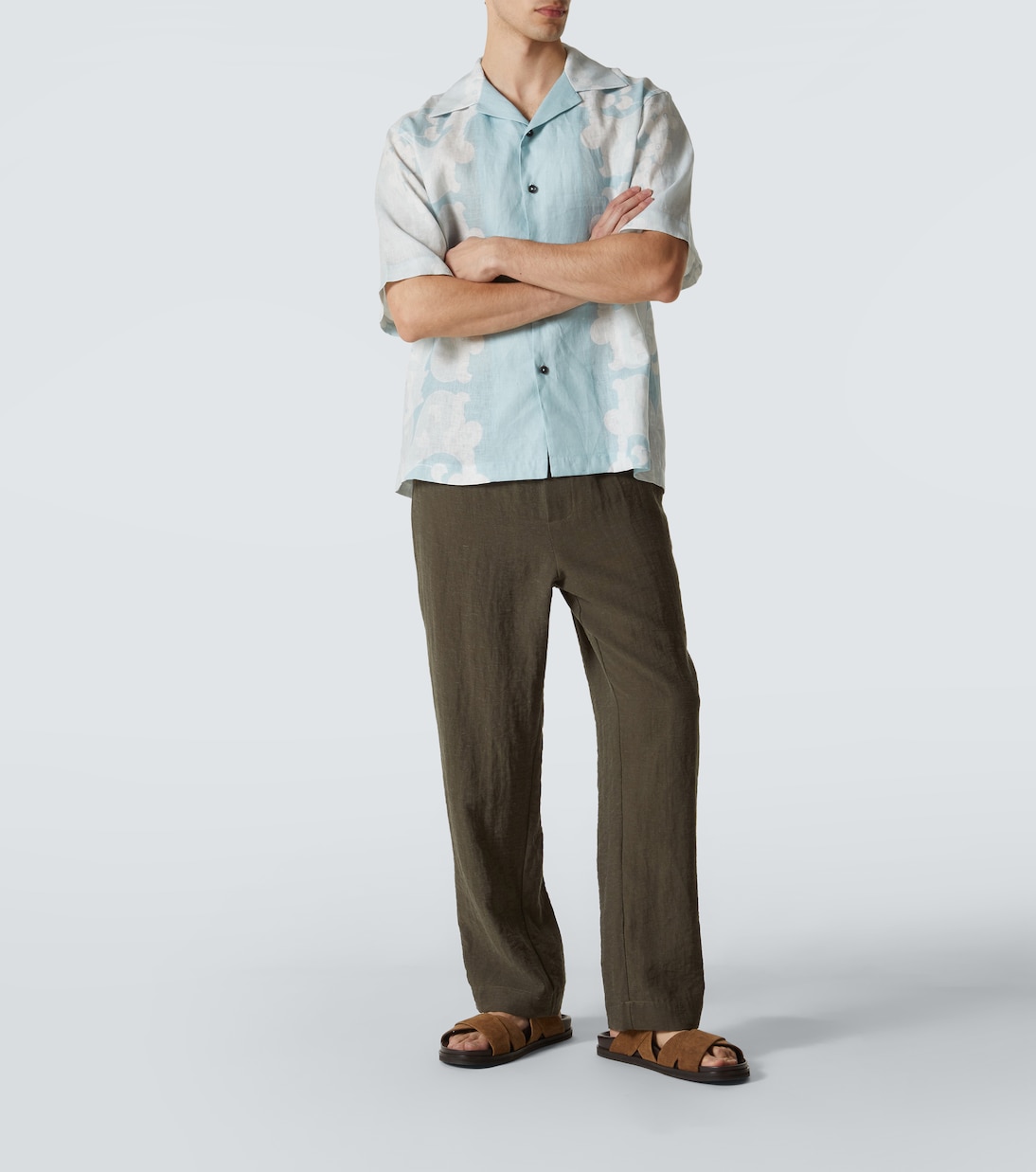 Paradise Floral linen bowling shirt | Commas