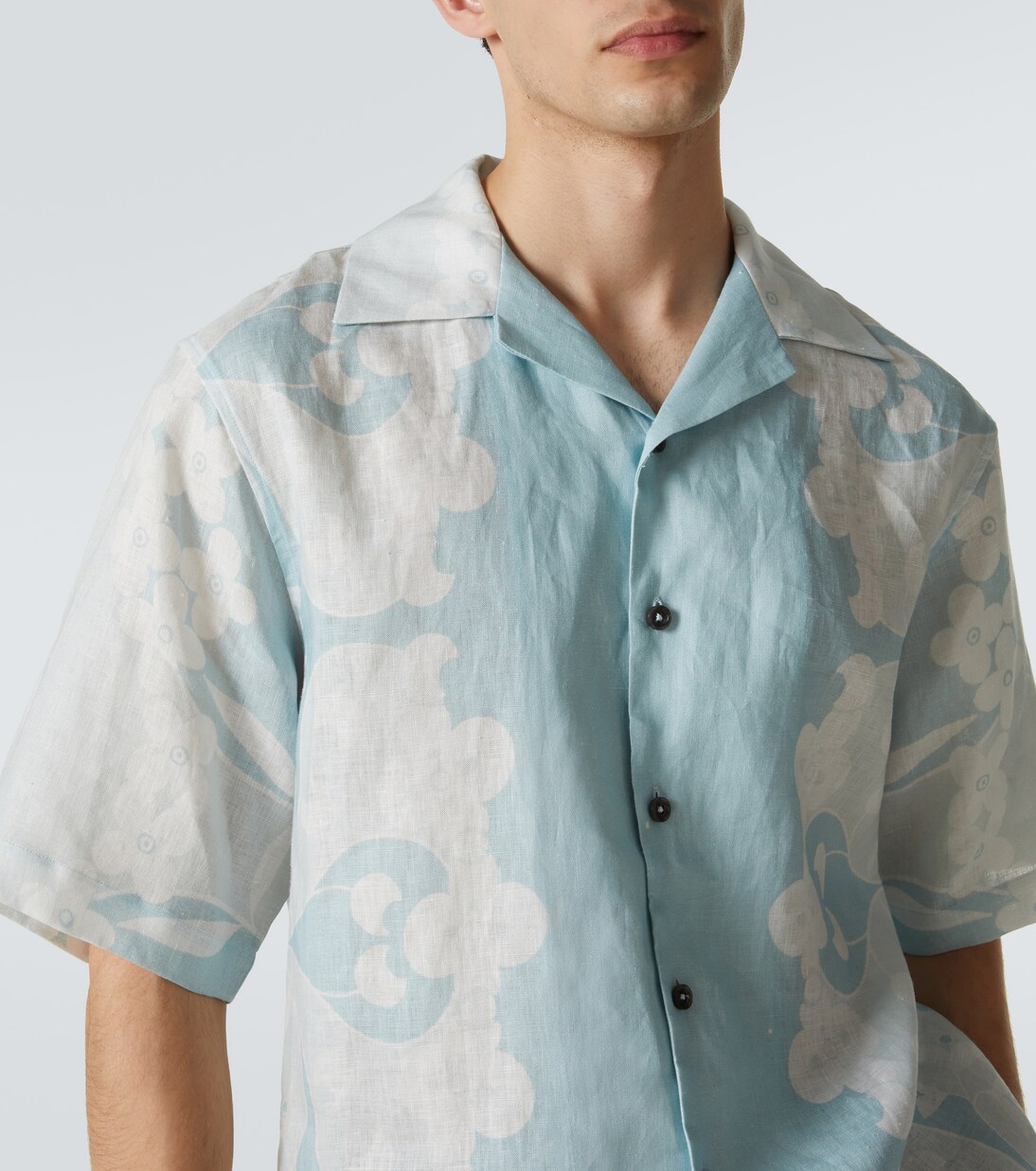 Paradise Floral linen bowling shirt | Commas
