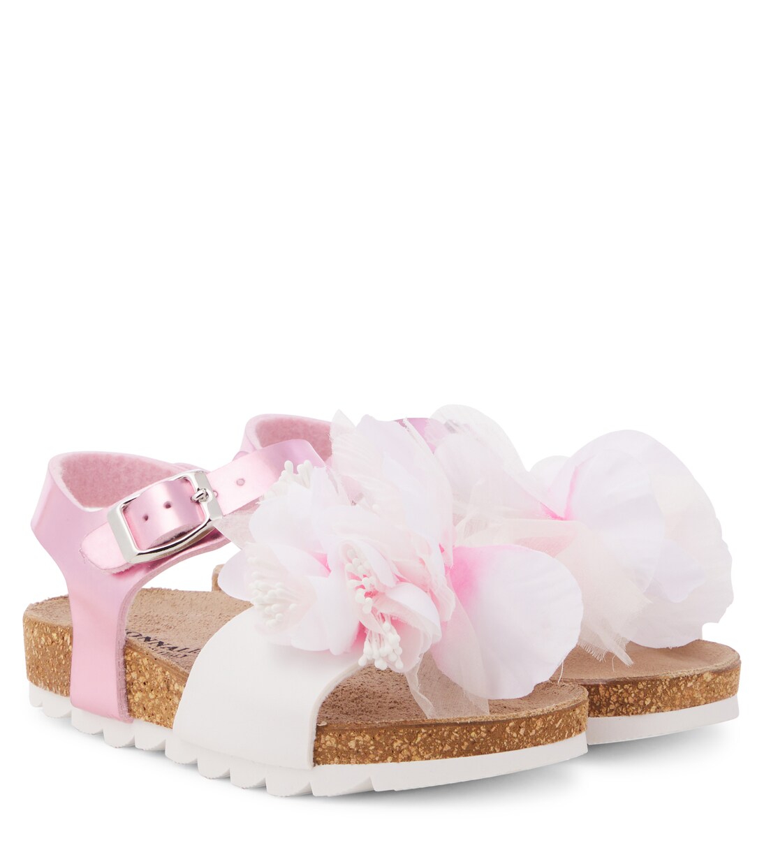 Floral-appliqué sandals | Monnalisa