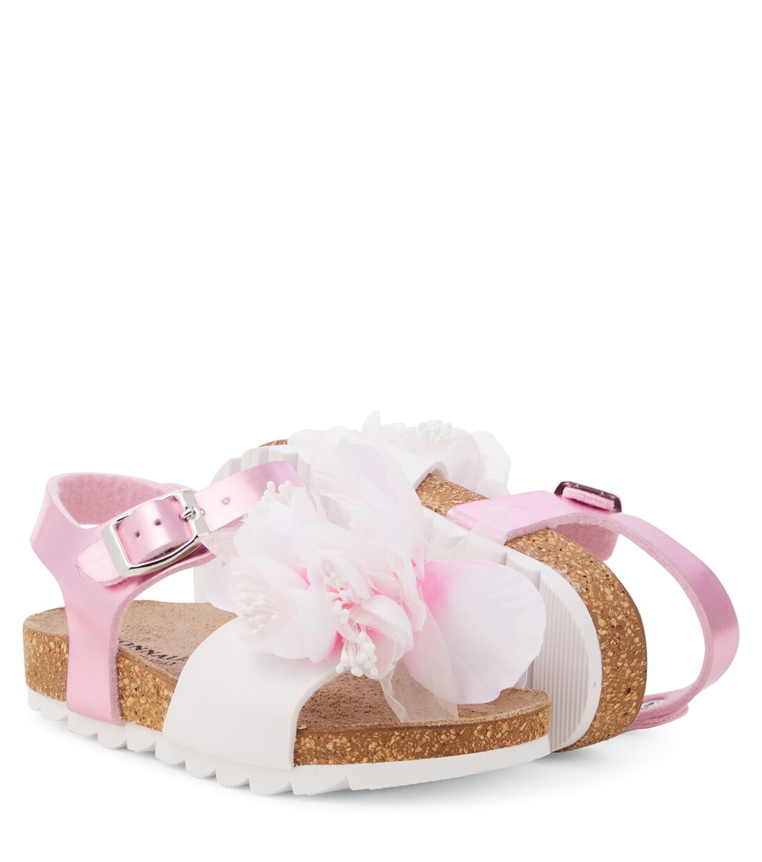 Floral-appliqué sandals | Monnalisa