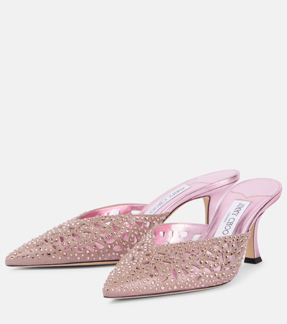 Solar 70 embellished laser-cut suede mules | Jimmy Choo