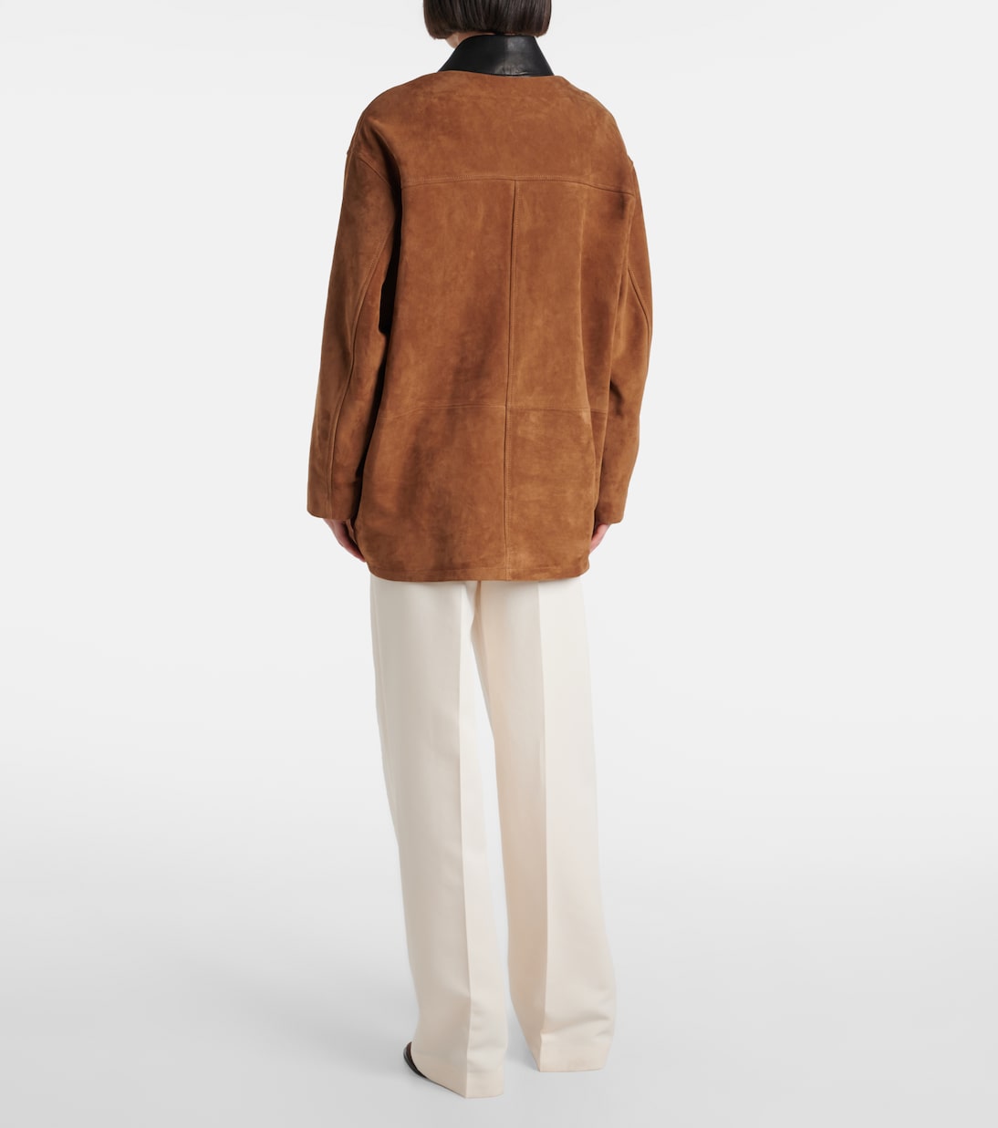 Barn leather-trimmed suede jacket | Nour Hammour