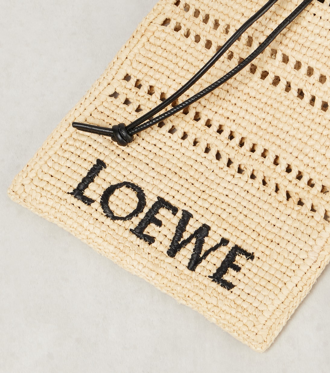 Paula's Ibiza raffia pouch with strap | Loewe