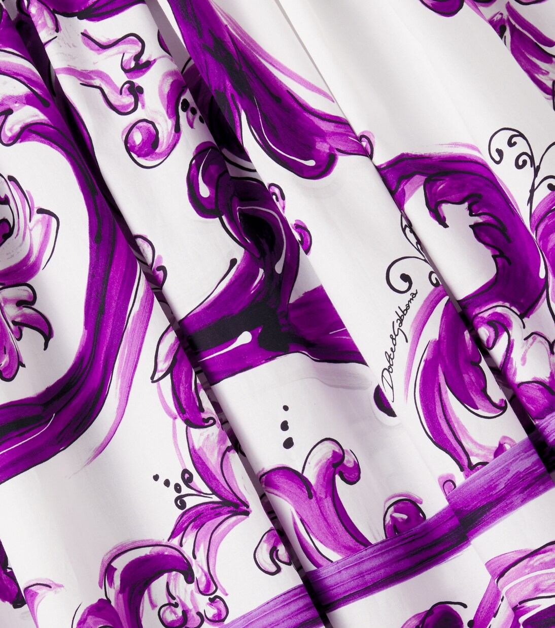 Majolica smocked cotton poplin dress | Dolce&Gabbana Kids