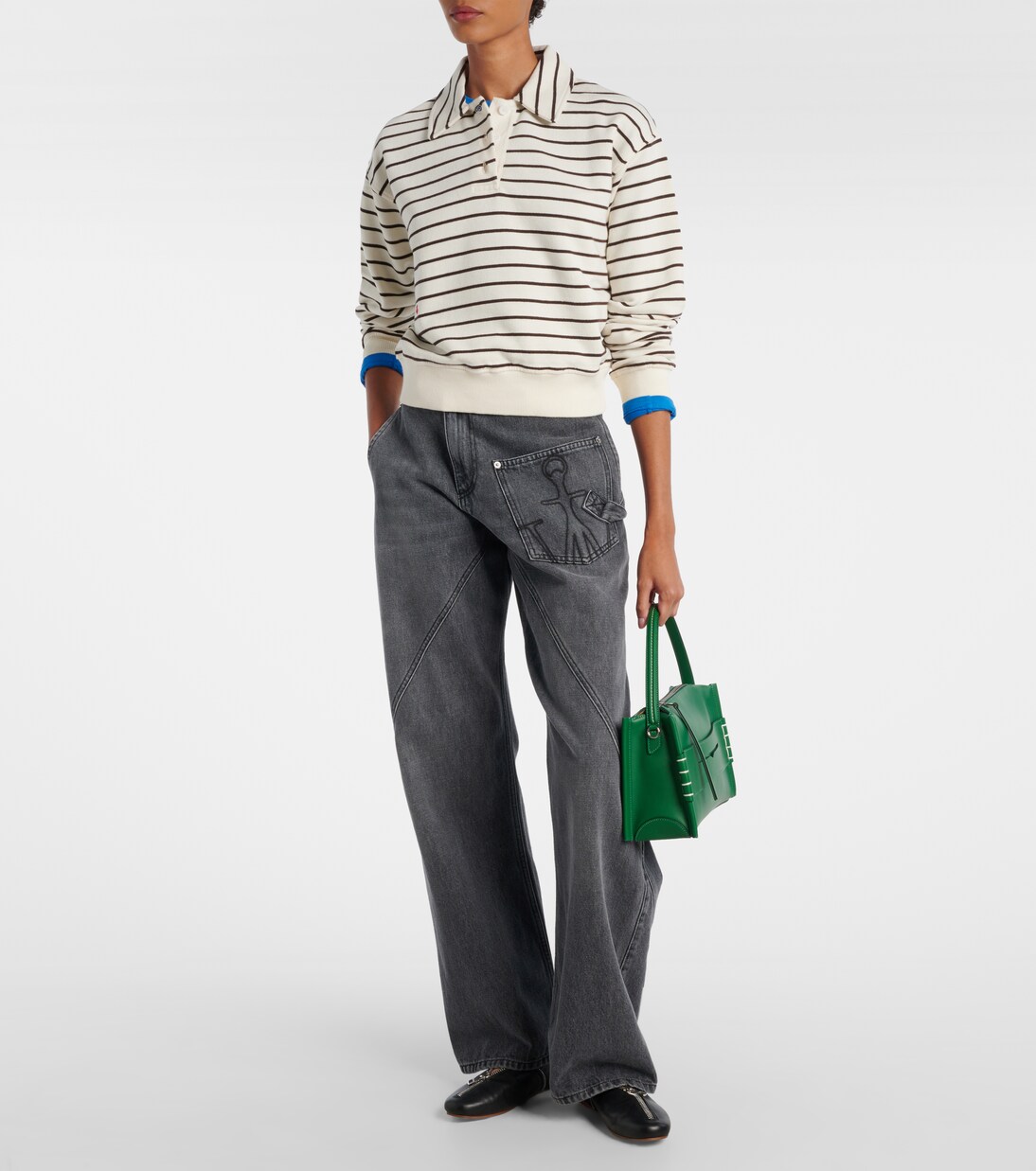 بلوفر بولو كروب من القطن بخطوط | JW Anderson