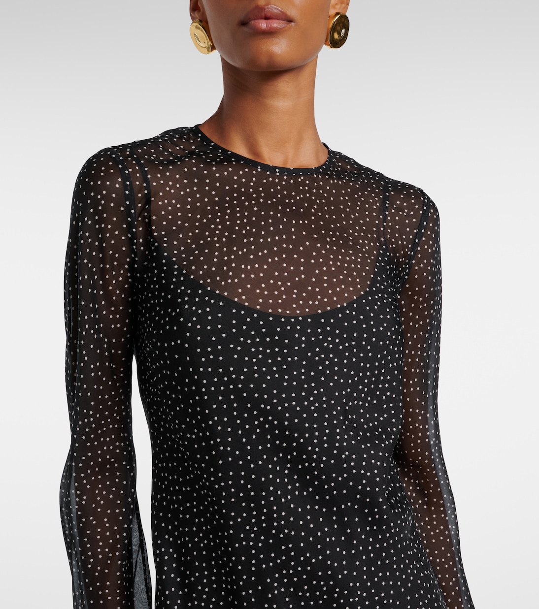 Polka-dot silk maxi dress | SIR