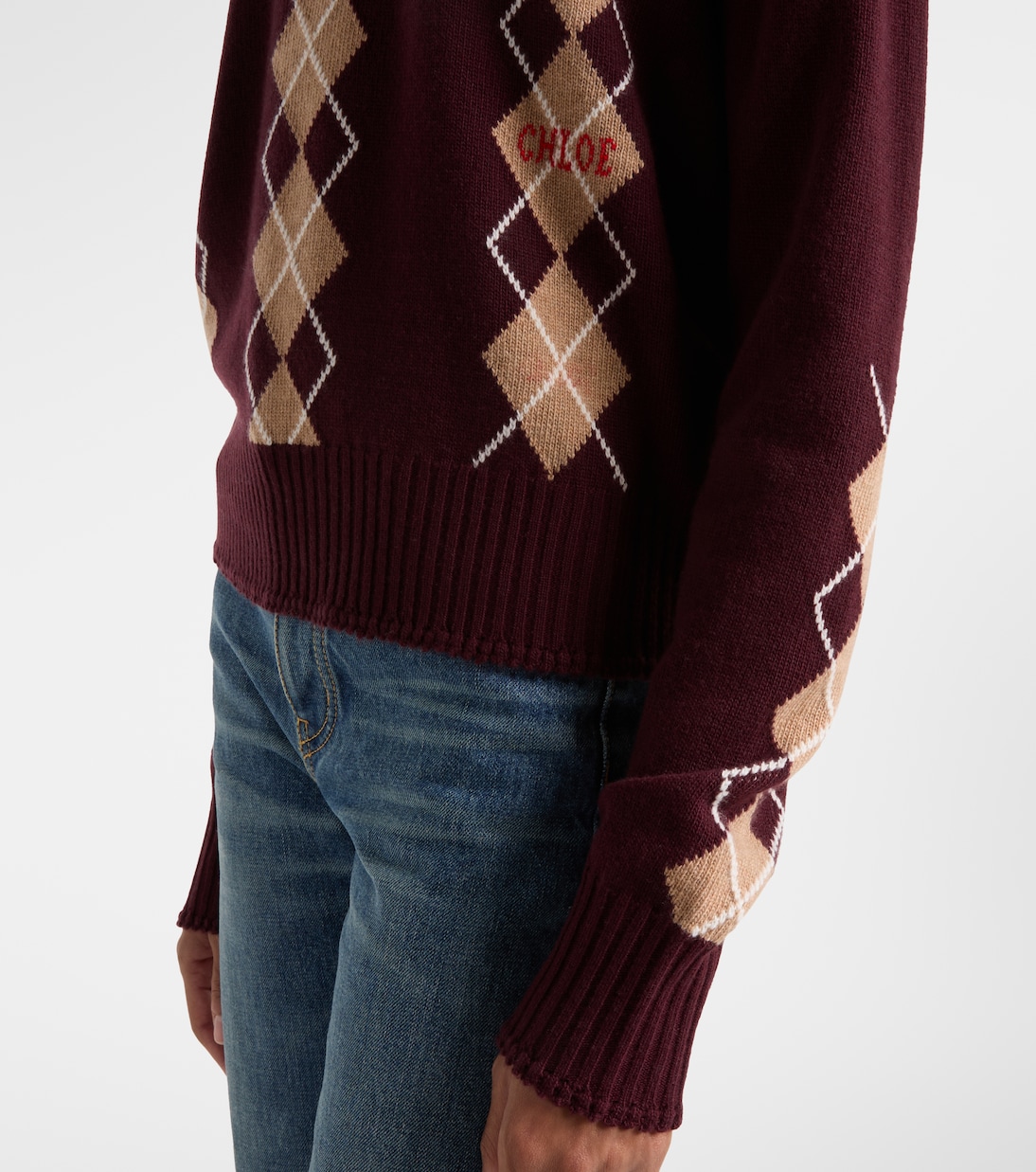 Pull Argyle en laine et cachemire | Chloé
