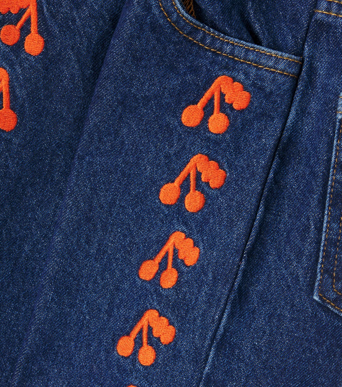 Cherries embroidered jeans | Tinycottons