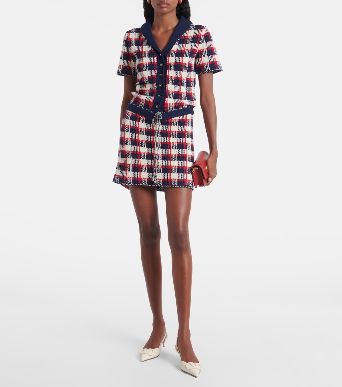 Checked cotton cardigan  | Valentino