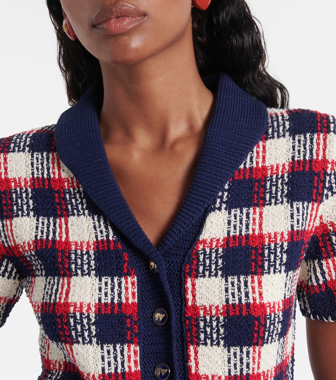 Checked cotton cardigan  | Valentino