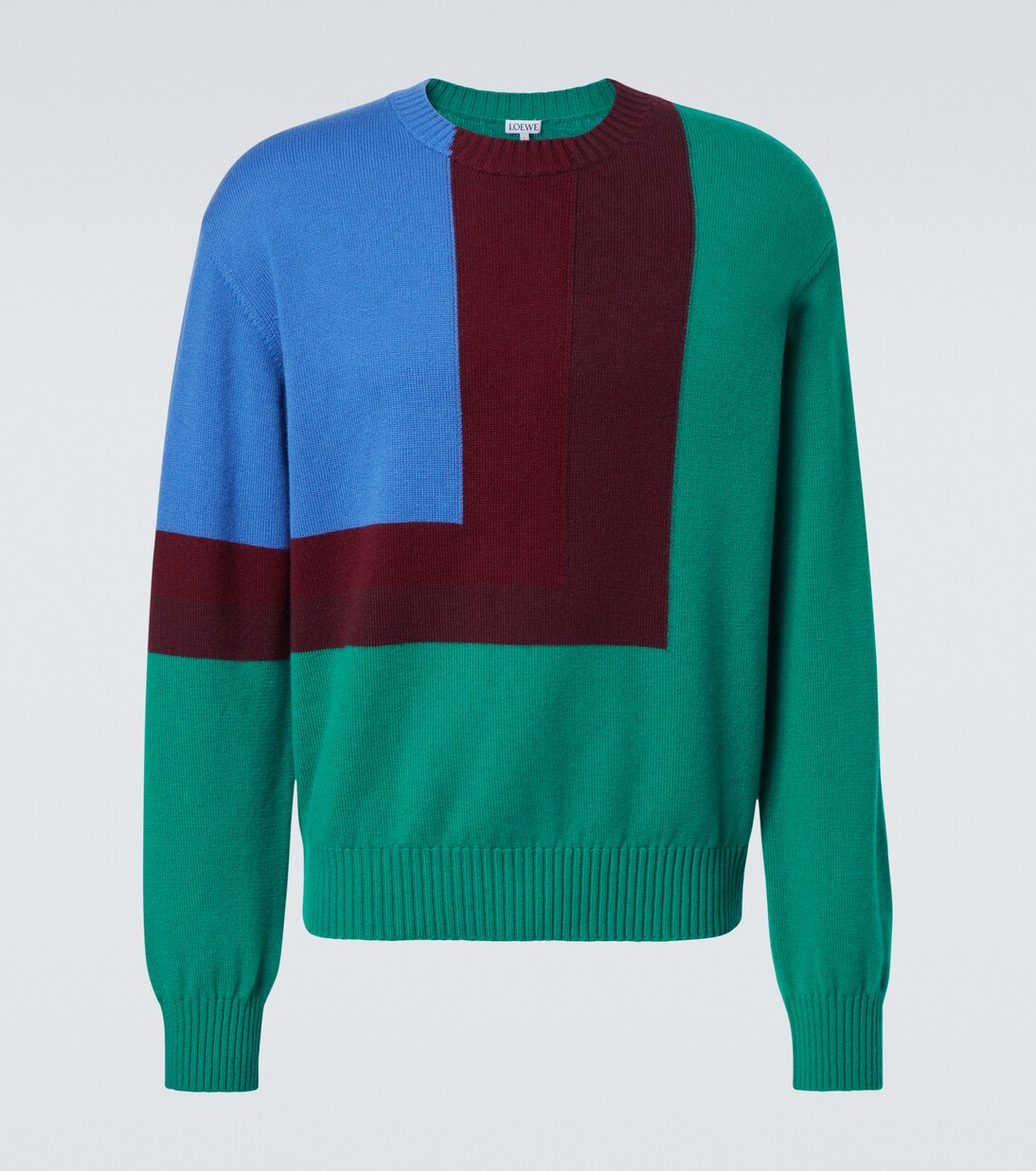 Albers colorblocked intarsia wool sweater | Loewe