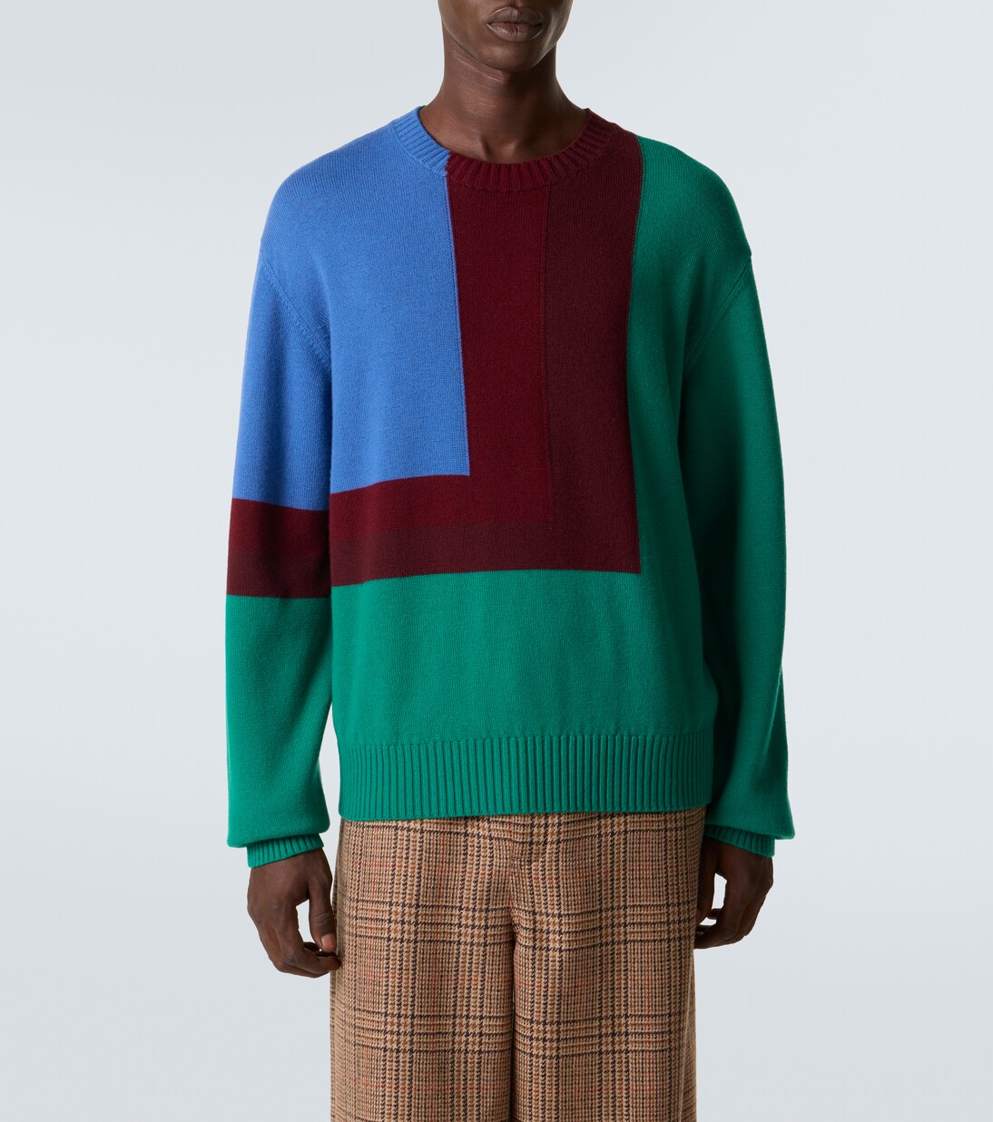Albers colorblocked intarsia wool sweater | Loewe