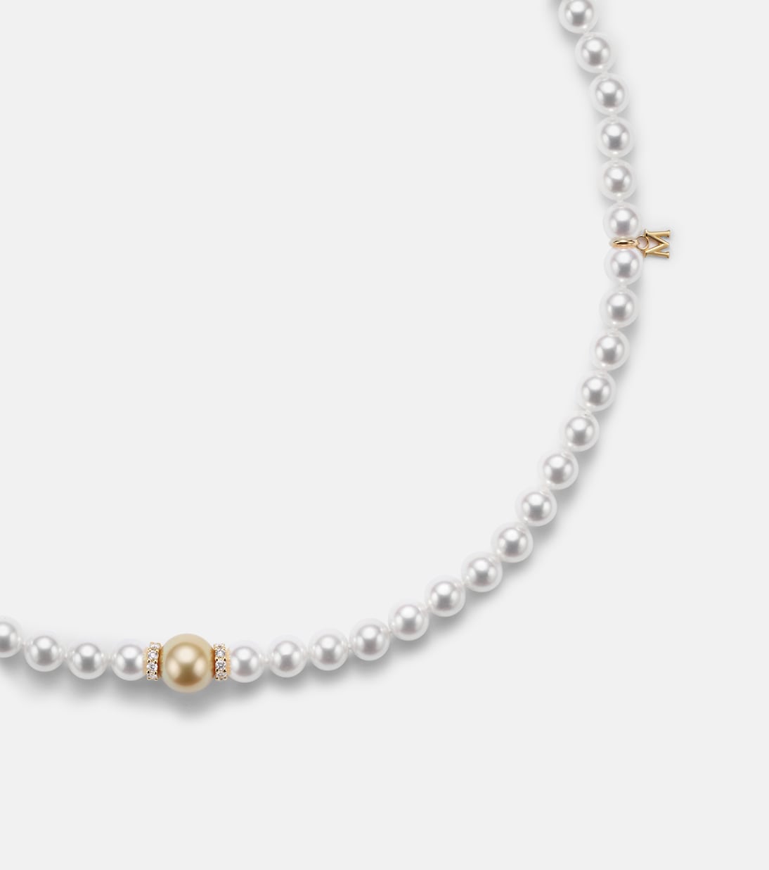 18kt gold necklace with pearls and diamonds | Mikimoto