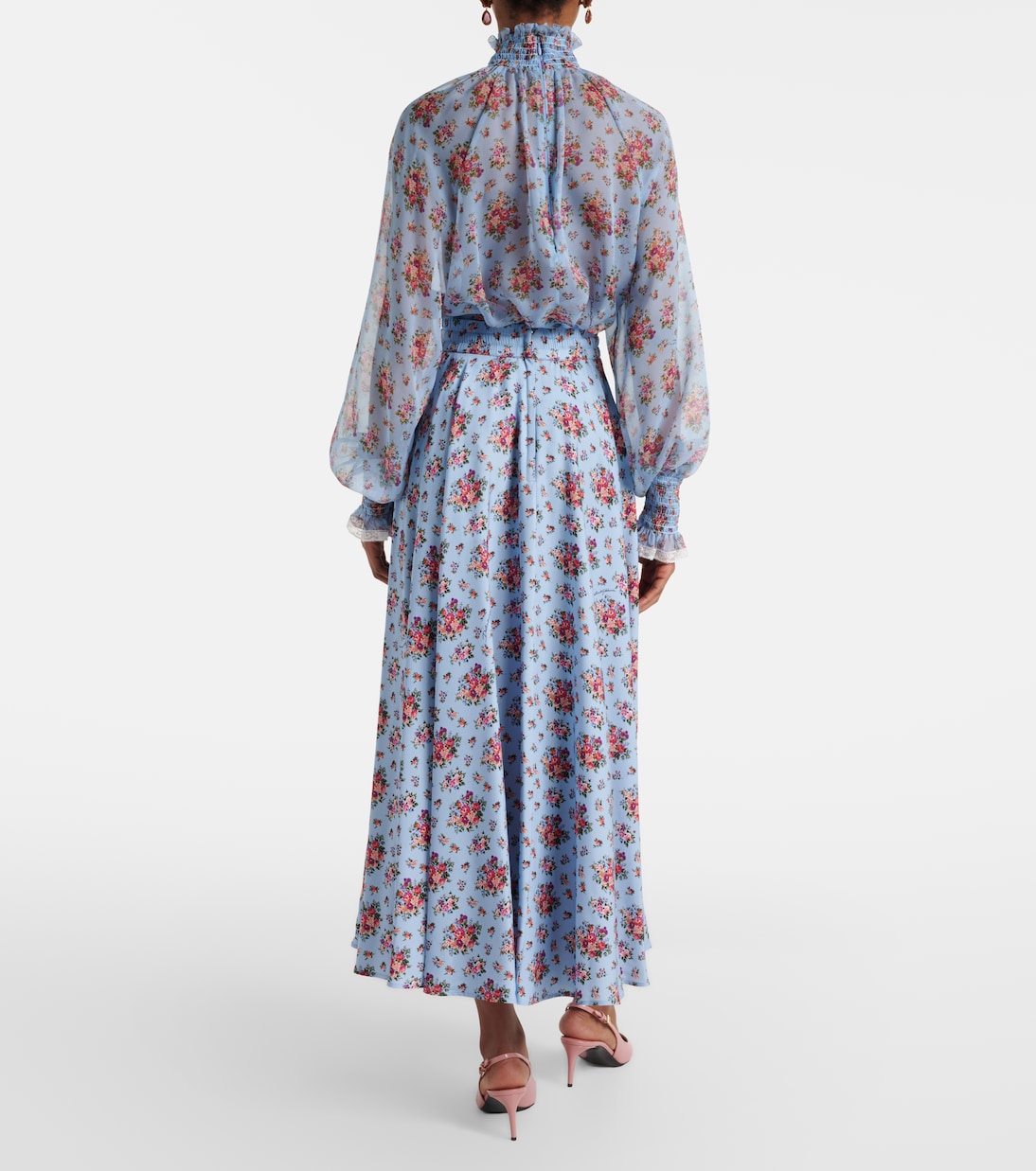 Floral silk-blend midi skirt | Dolce&Gabbana