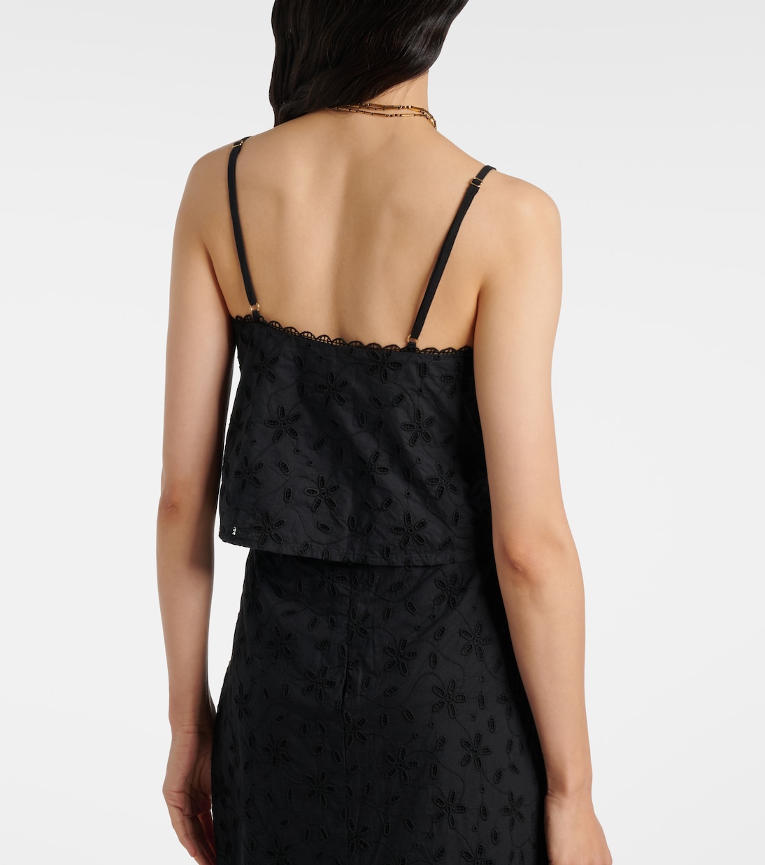 Salma embroidered cropped cotton top | Posse