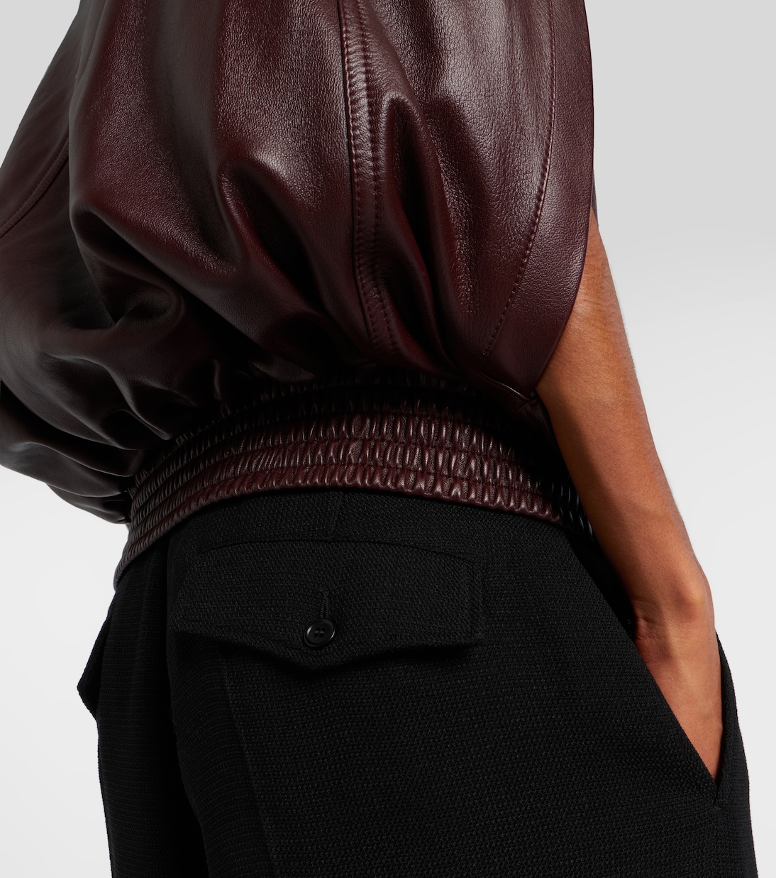 Caped leather bomber jacket | Phoebe Philo