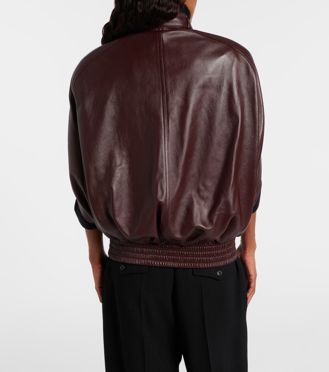 Caped leather bomber jacket | Phoebe Philo