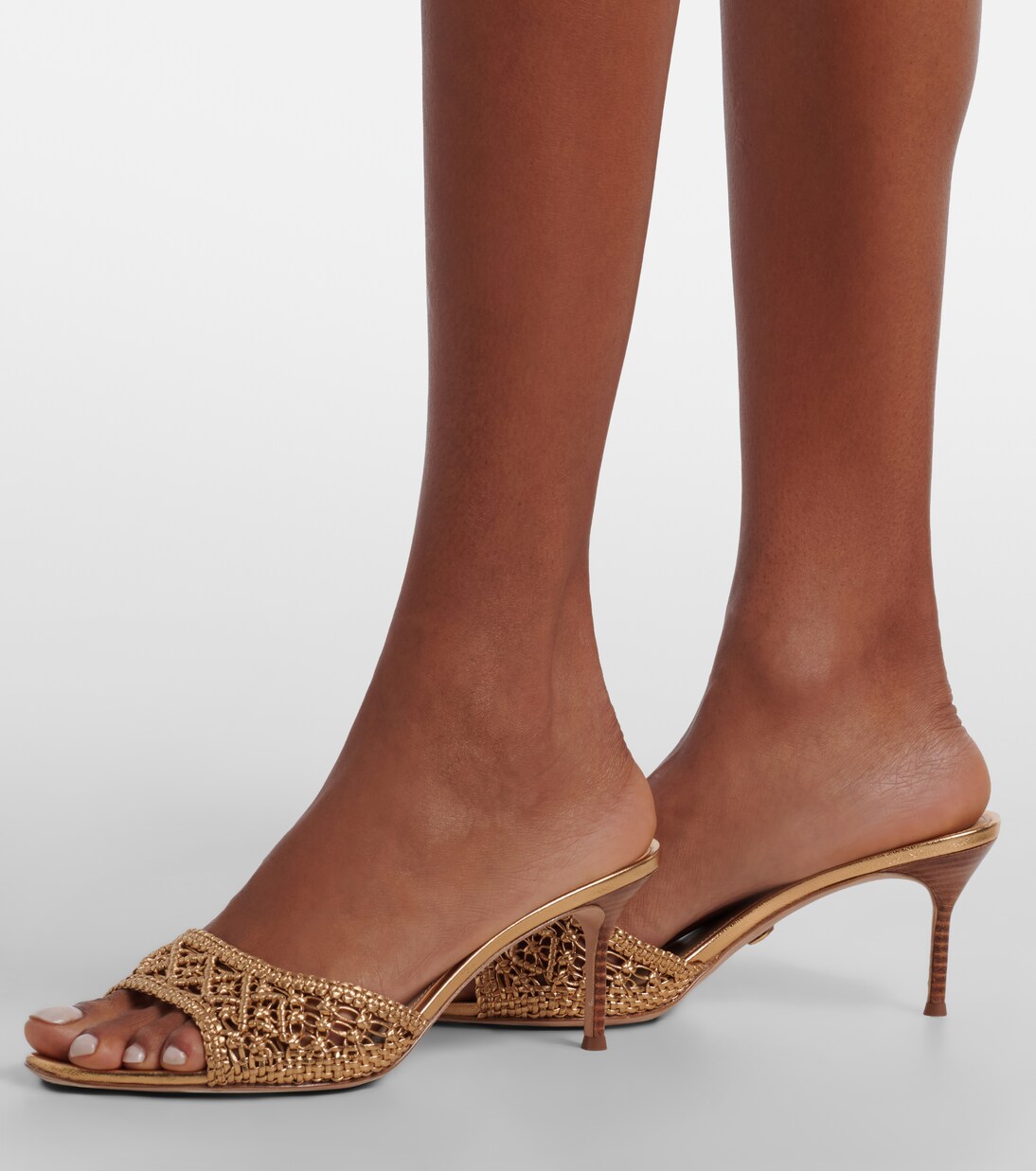 Woven metallic leather mules | Veronica Beard