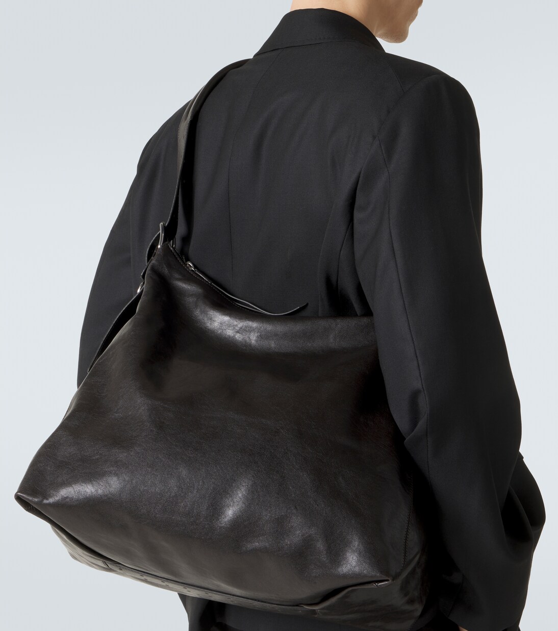 Belted leather shoulder bag | Lemaire