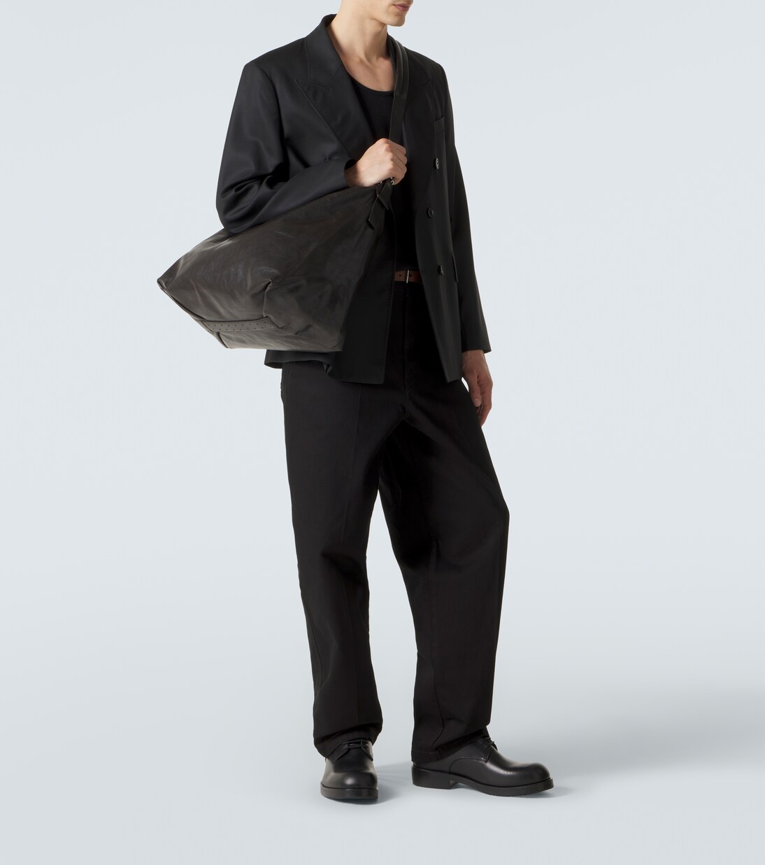 Belted leather shoulder bag | Lemaire