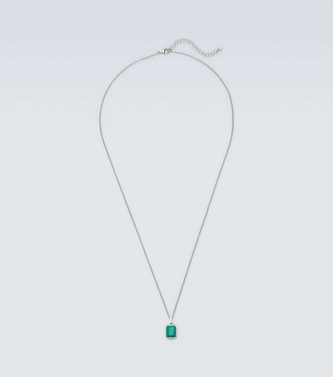 Sterling silver pendant necklace with malachite | Mateo