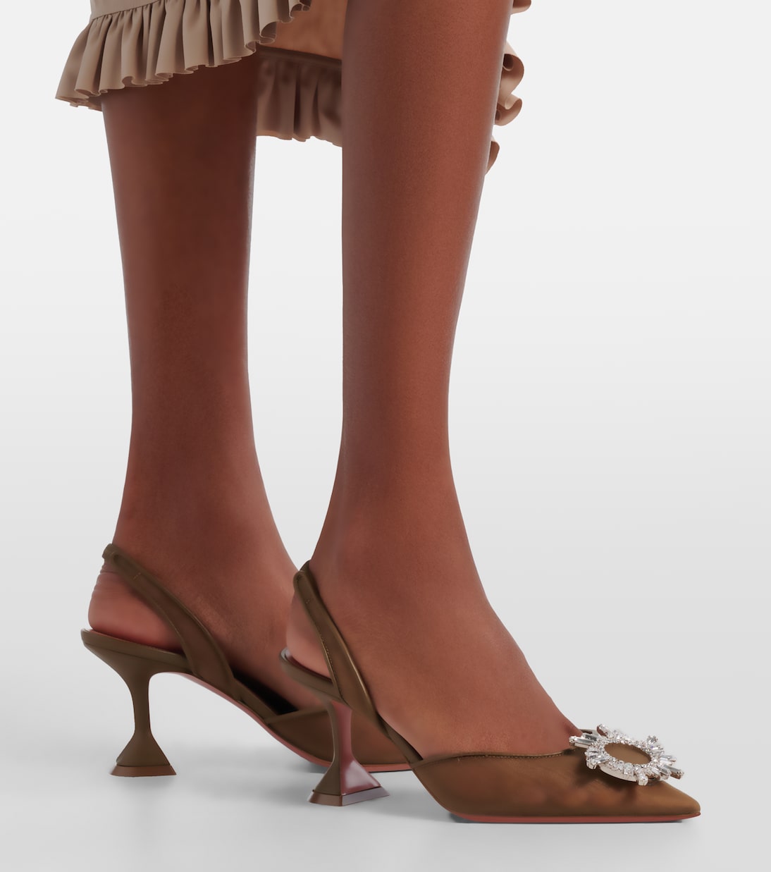 Pumps slingback Begum in mesh con decorazioni | Amina Muaddi