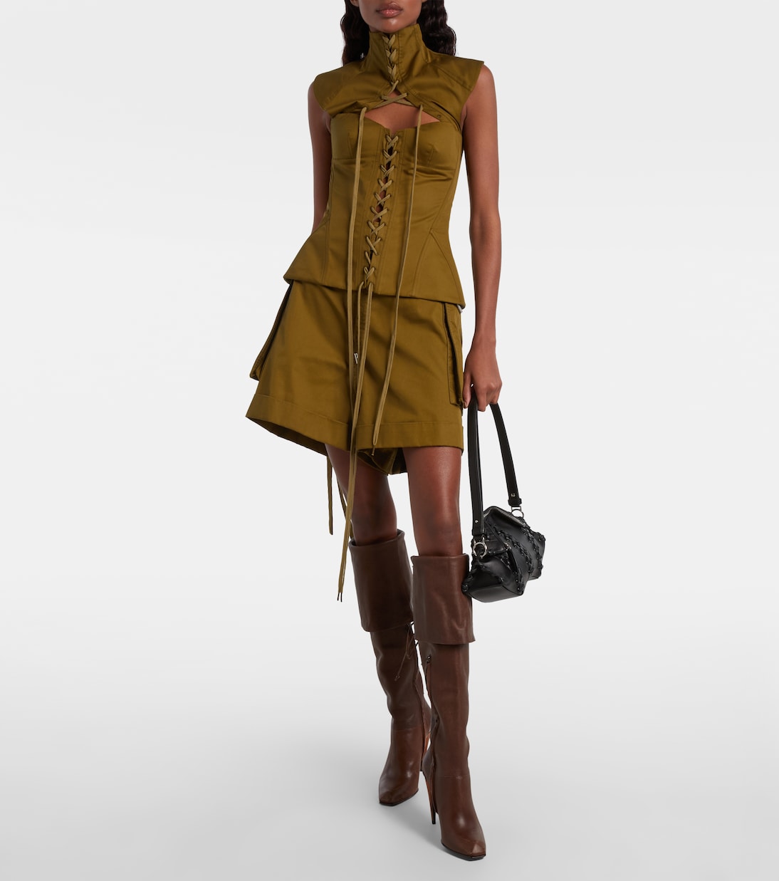 Lace-up leather knee-high boots | McQueen