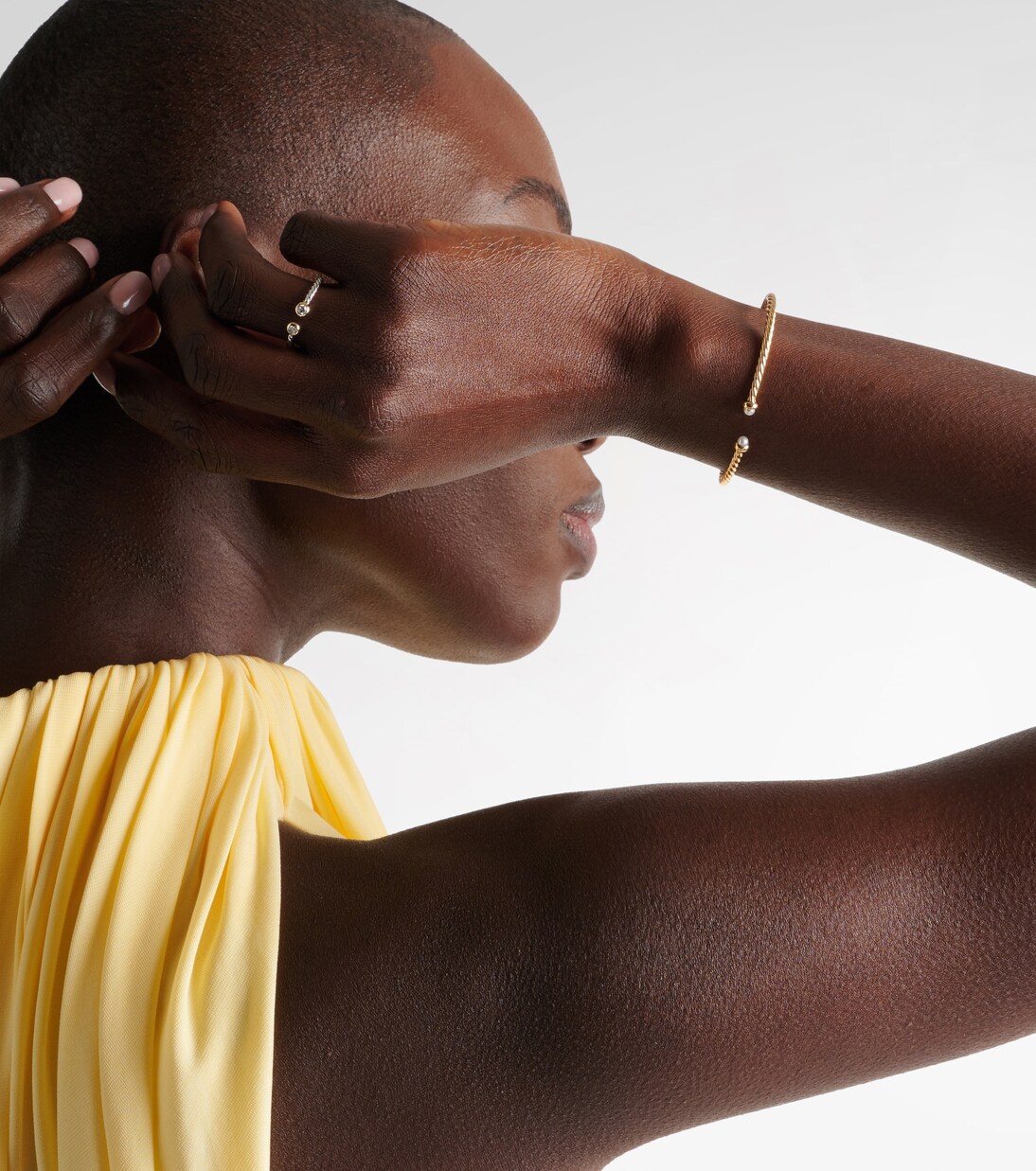 Bracciale Cablespira® Flex Micro in oro 18kt con perle | David Yurman