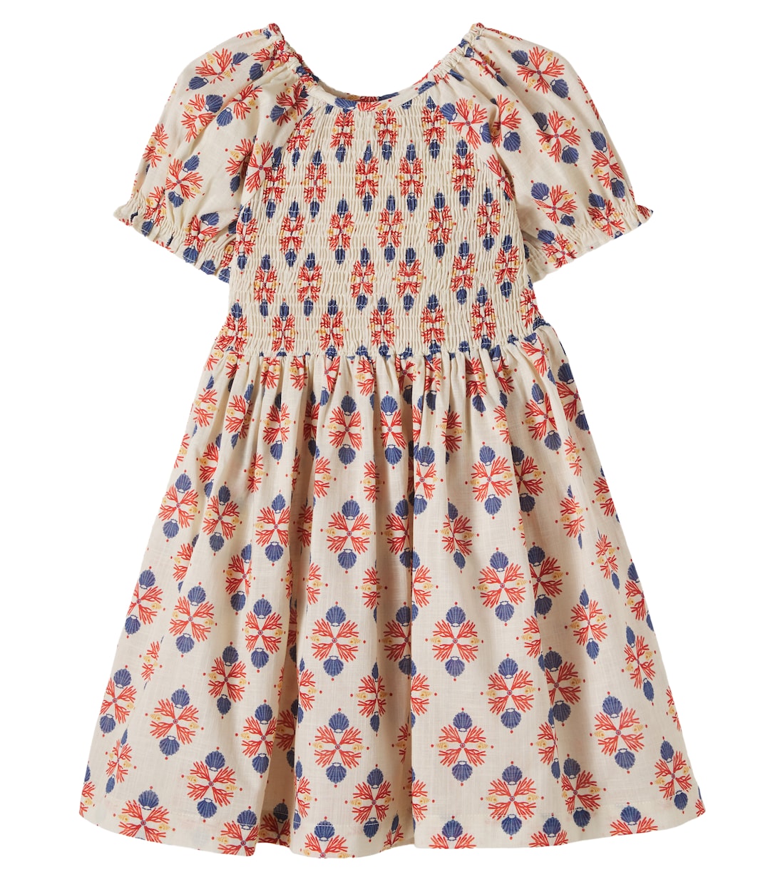 Kaia 프린트 셔링 코튼 드레스 | Bebe Organic